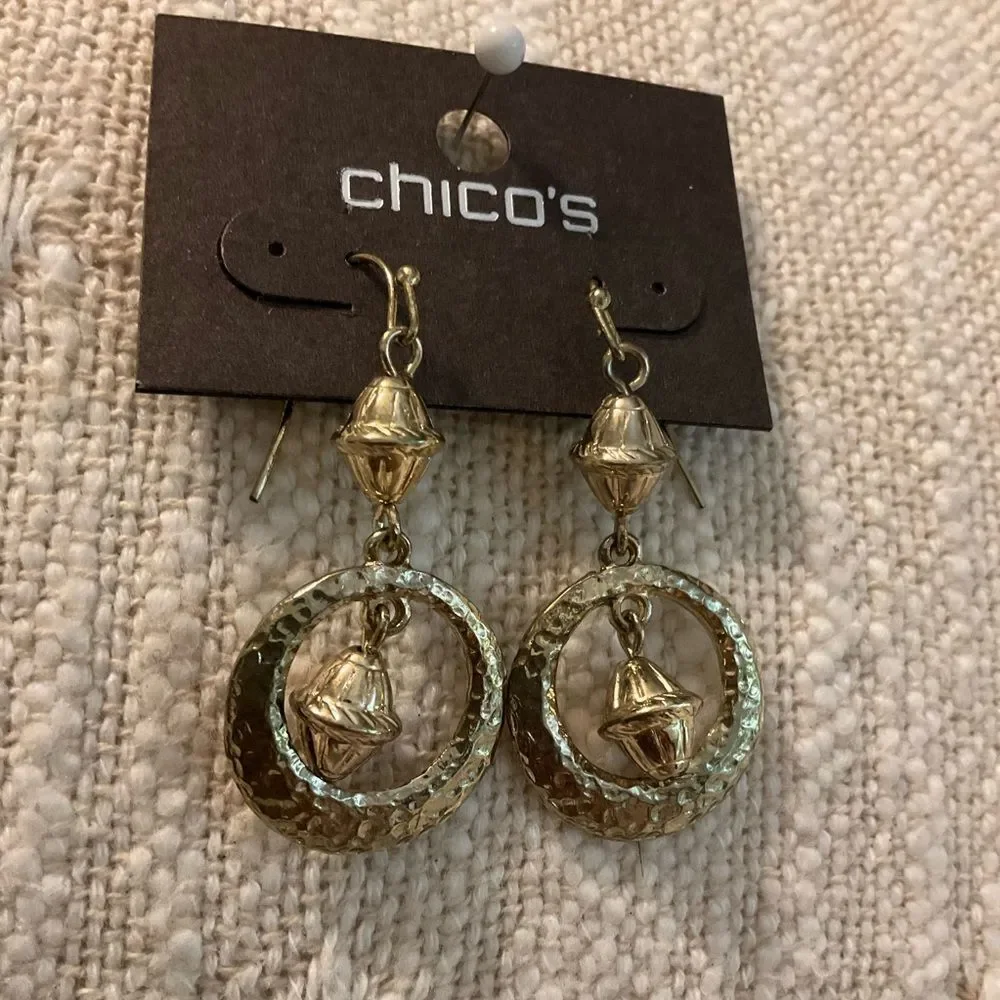 0187-Chico's Gold‎ Dangle Earrings